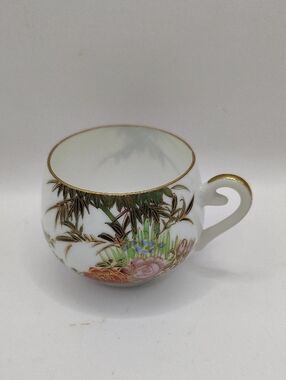 Vintage Japanese Lithophane Tea Cup Featuring A Geisha Girl Portrait On Bottom